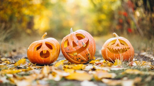 3 citrouilles d'halloween