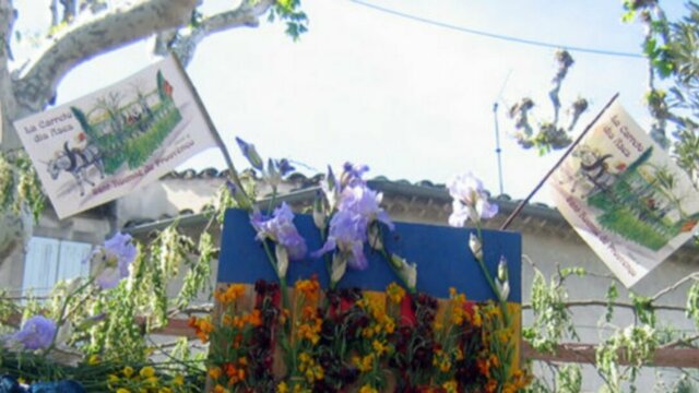 Défilé du 1er mai charrette ânes Saint-Rémy-de-Provence