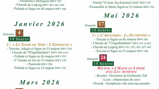 Dates d'audition orgue à Saint remy de provence