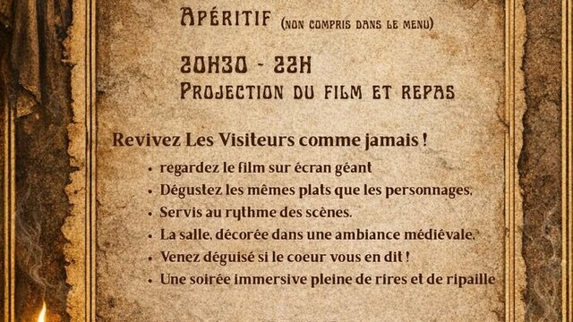 Affiche 2 Soirée repas cinéma : Les Visiteurs à Mouriès 10.04.26